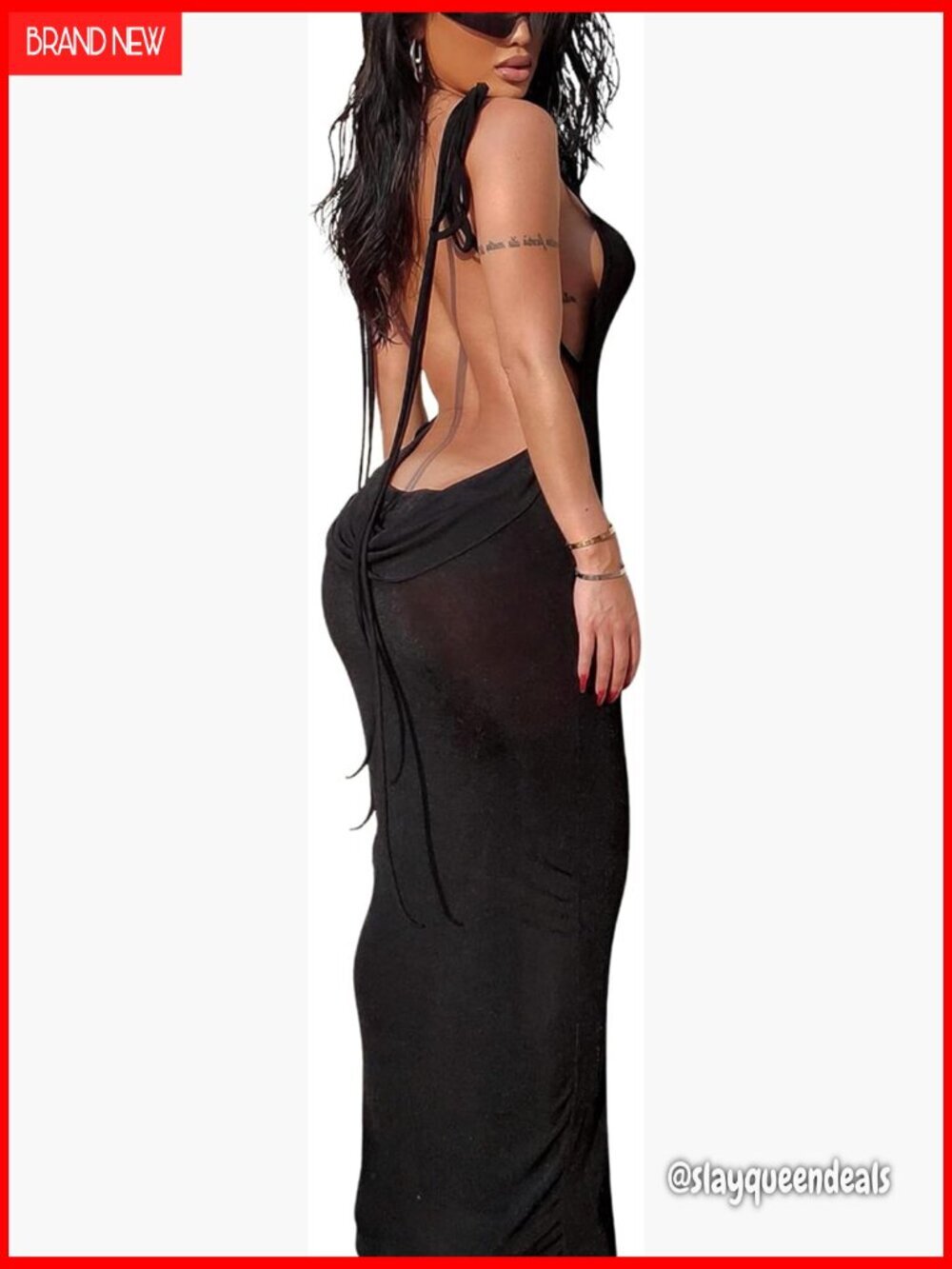 Backless Cowl Neck Halter Maxi Dress Formal Party Cocktail Slim Fit
